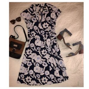 Tommy Hilfiger Navy Floral Wrap Dress